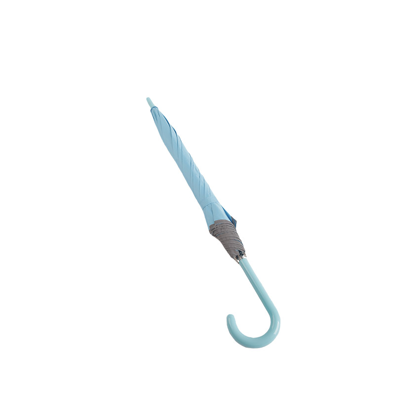 Malý svieži svetlomodrý pongee, s reflexným pásikom Rovný dáždnik-0E6B0037