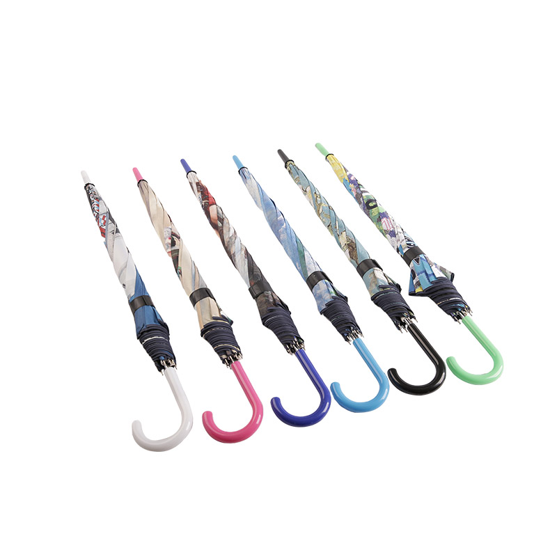 Tlač krajinomaľby Pongee With Black Coated Rovný dáždnik-0E6B0080