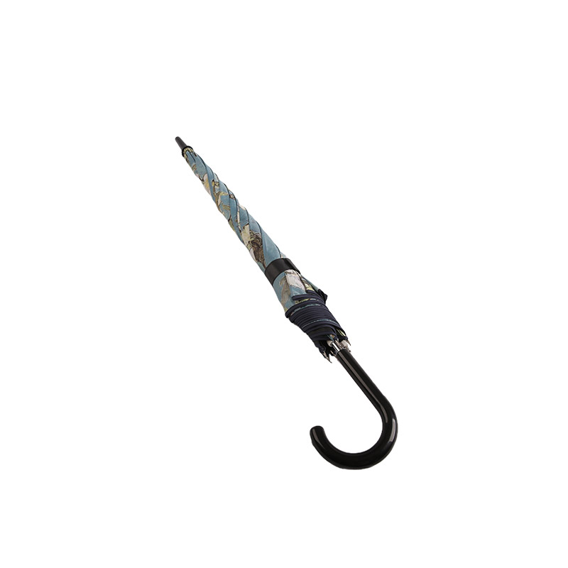 Tlač krajinomaľby Pongee With Black Coated Rovný dáždnik-0E6B0080