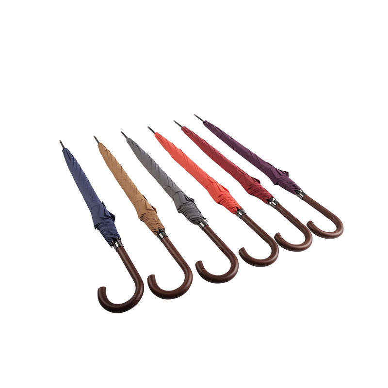 Dark Purple Pillar Pongee Straight dáždnik-0E6B0146