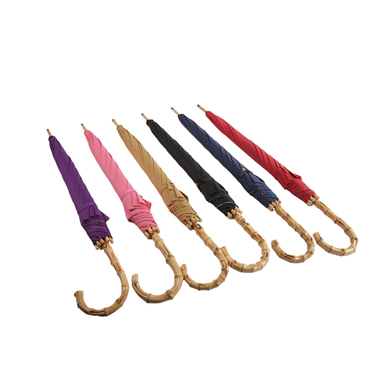 Tmavý vetruodolný Pongee, dvojvrstvový rovný dáždnik-0E6B0159