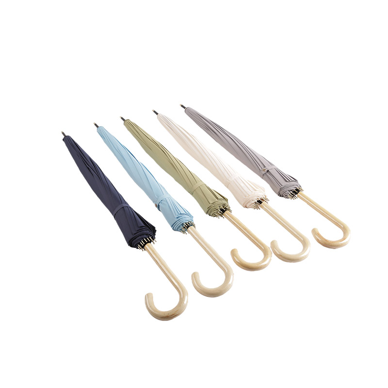 Ľahký dáždnik Pongee Straight v britskom štýle-0E6B0259