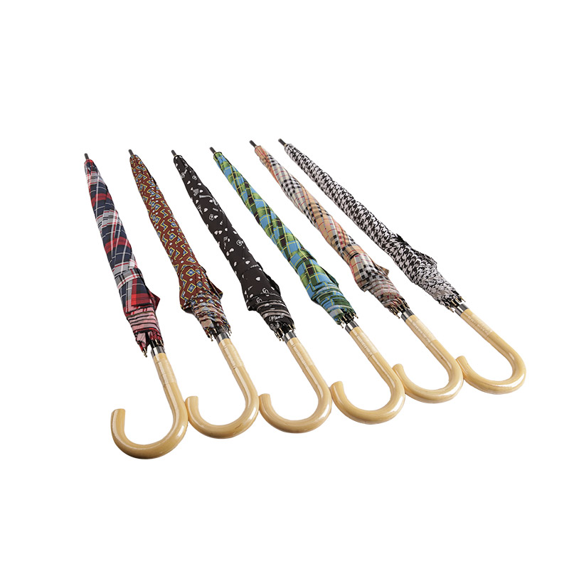 Pevný a obrátený dáždnik Pongee rovný-0E6B0338