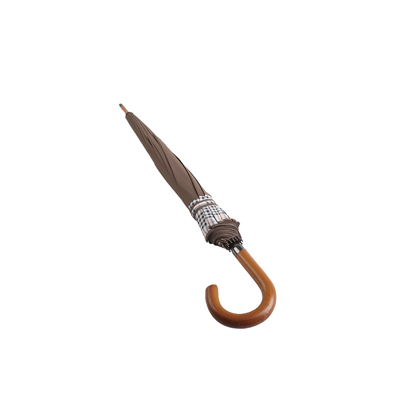 Zhoda medzi hnedým a kockovaným dáždnikom Pongee Straight-0E6B0402