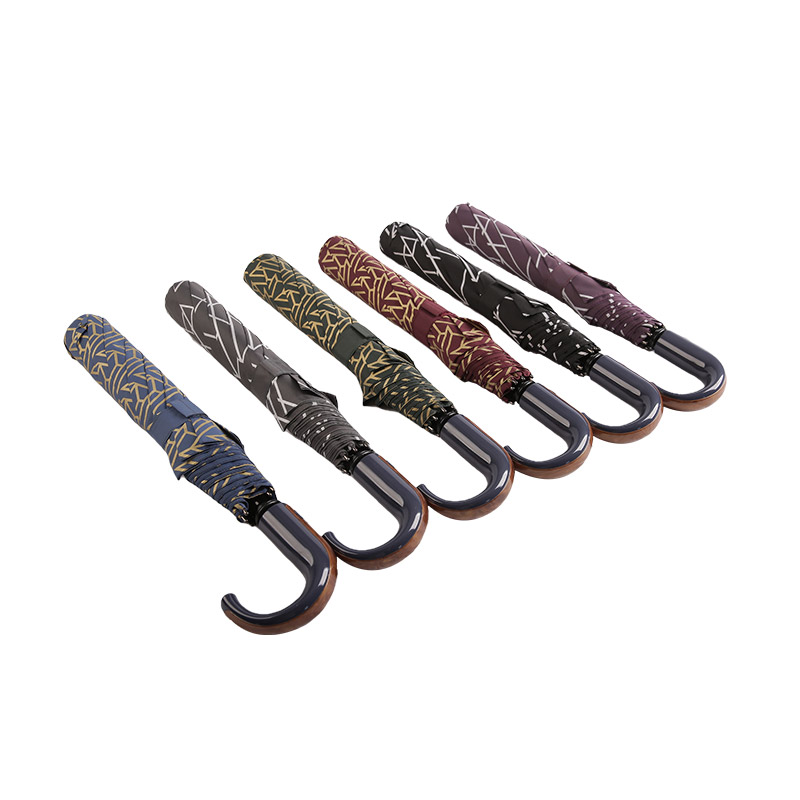 Geometrické vzory Pongee Dvojzložkový dáždnik-0E6B0412