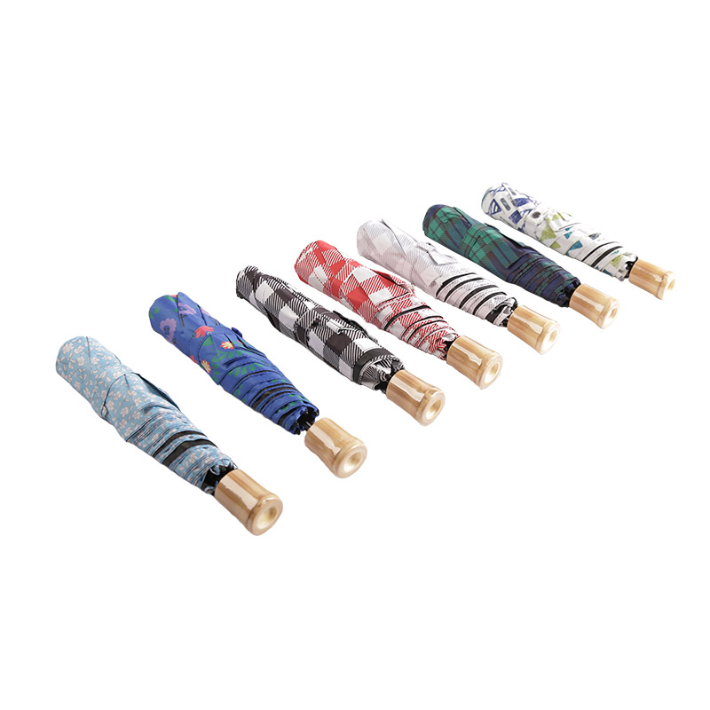 Mini Pongee s viacerými vzormi s potiahnutým trojzložkovým dáždnikom-0E6B0423