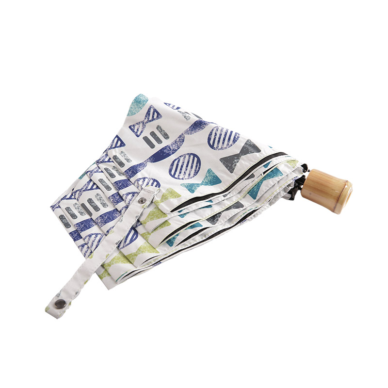 Mini Pongee s viacerými vzormi s potiahnutým trojzložkovým dáždnikom-0E6B0423