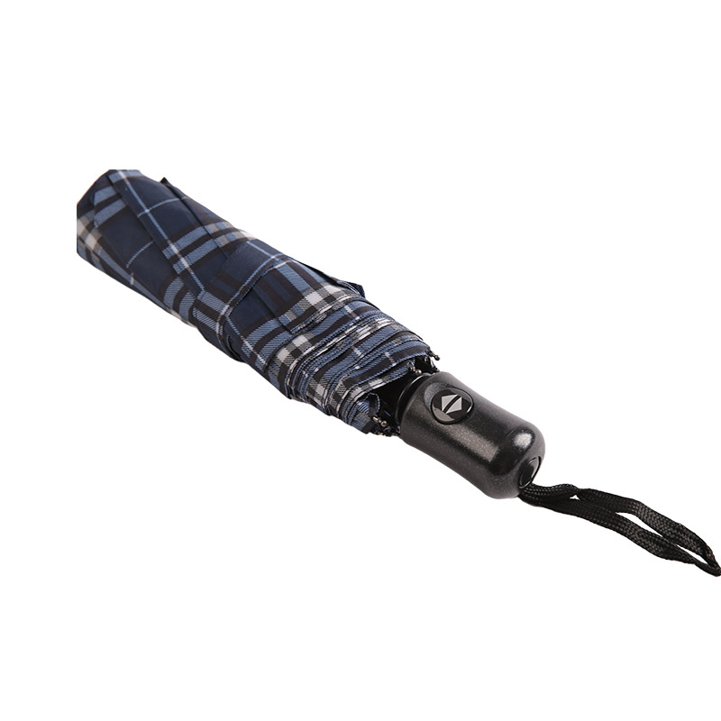 Striped Lattice Shrink Pongee Trojzložkový dáždnik-0E6B0432