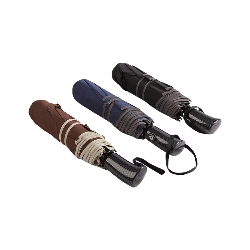 Business Style Coffee Pongee Trojzložkový dáždnik-0E6B0471