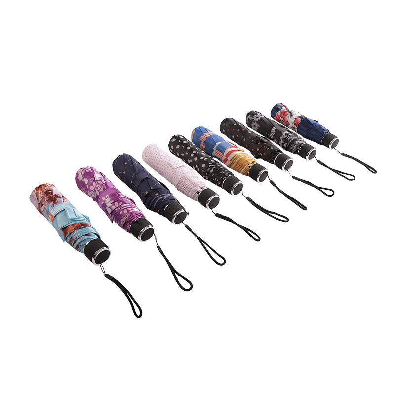 Mini Polka Dots Pongee Trojzložkový dáždnik-0E6B0499