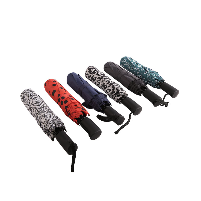 Zelený Fresh Floral Pongee Trojzložkový dáždnik-0E6B0512