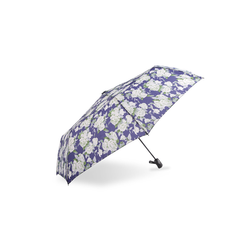 Vintage Star Print Pongeer Trojzložkový dáždnik-0E6B0757